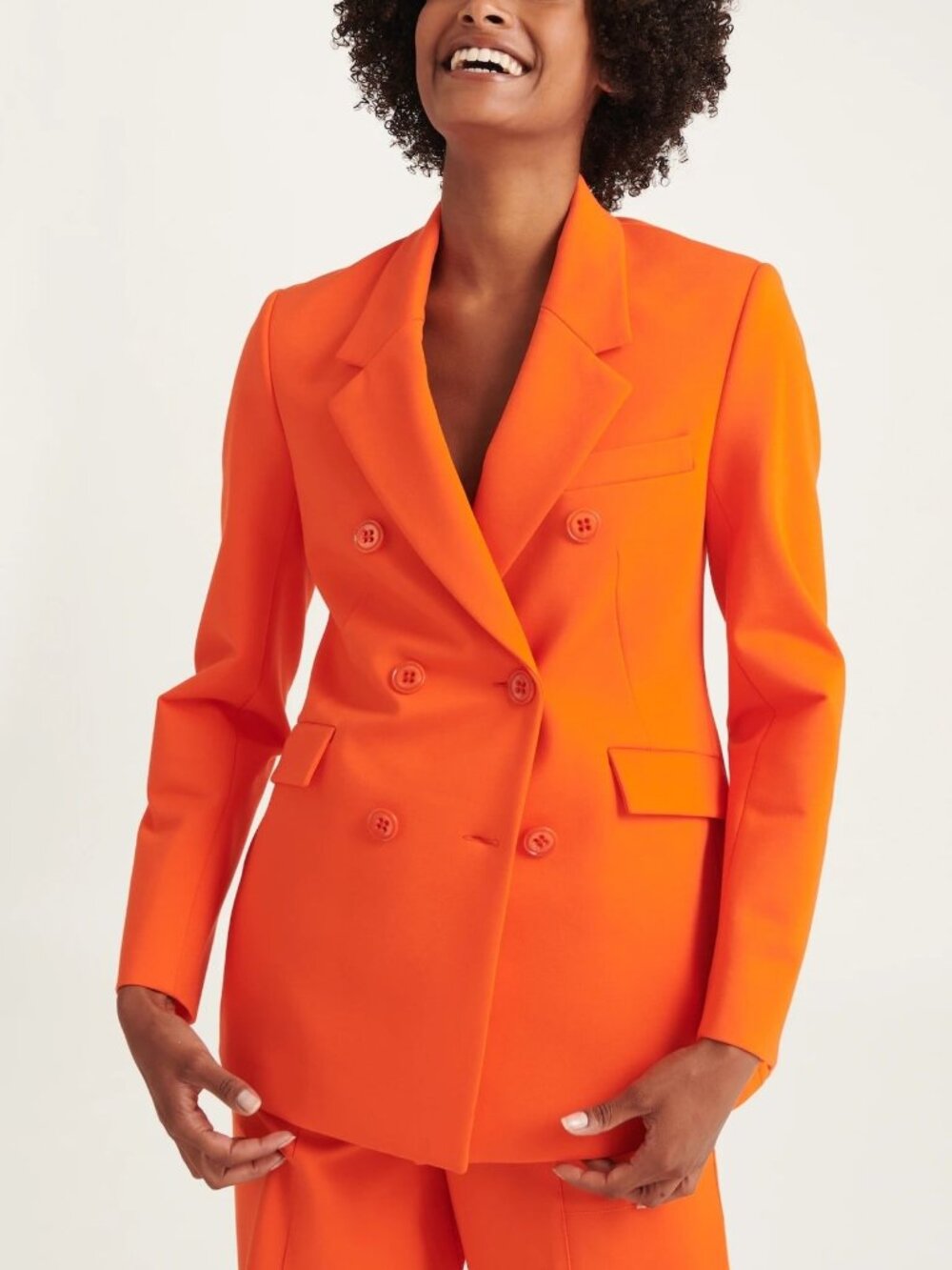 Dorothee Schumacher Emotional Essence Spiced Orange Double Breasted Jacket
